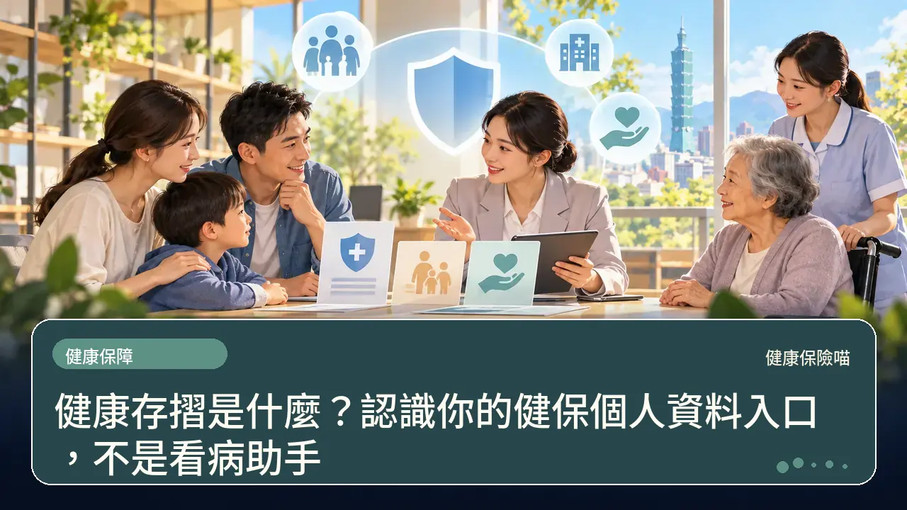 健康存摺是什麼？認識你的健保個人資料入口，不是看病助手主題插畫